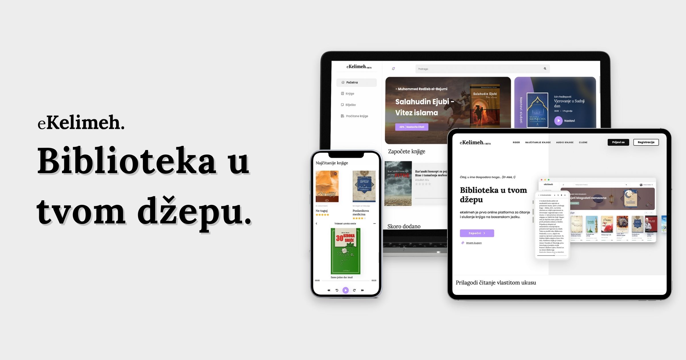 eKelimeh - biblioteka u tvom džepu čitanje knjiga online slušanje knjiga online El Kelimeh Sarajevo Novi Pazar